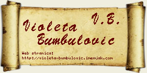 Violeta Bumbulović vizit kartica